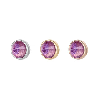 Round Bezel Reverse Set - Amethyst - Threadless End Threadless Ends Buddha Jewelry   