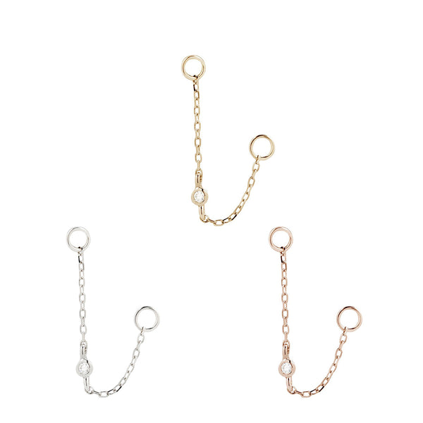 Bezel Bead Chain with CZ Chains Buddha Jewelry