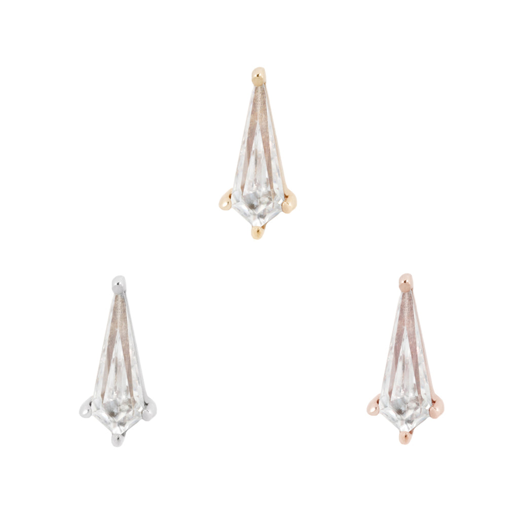 Soho - Threadless End - Kite Cut Swarovski CZ Earrings – Buddha Jewelry
