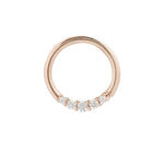 Sophia Seam Ring with CZ Seam Rings Buddha Jewelry 14k Rose Gold 18g 5/16" (8mm)