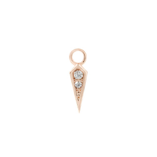 Spike Charm 14kt Solid Gold + CZ Charms Buddha Jewelry Rose Gold  
