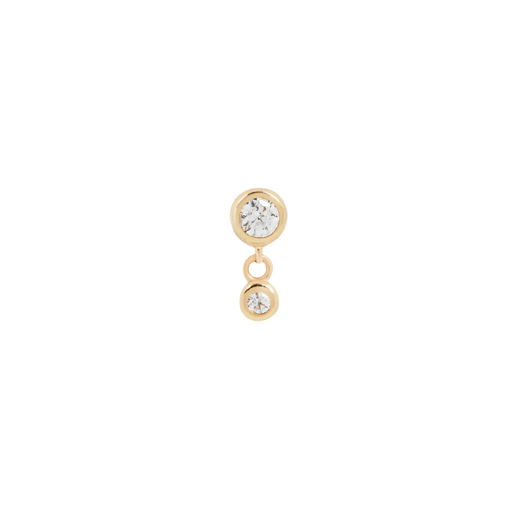 Sutton Threadless End with CZ Threadless Ends Buddha Jewelry 14k Yellow Gold