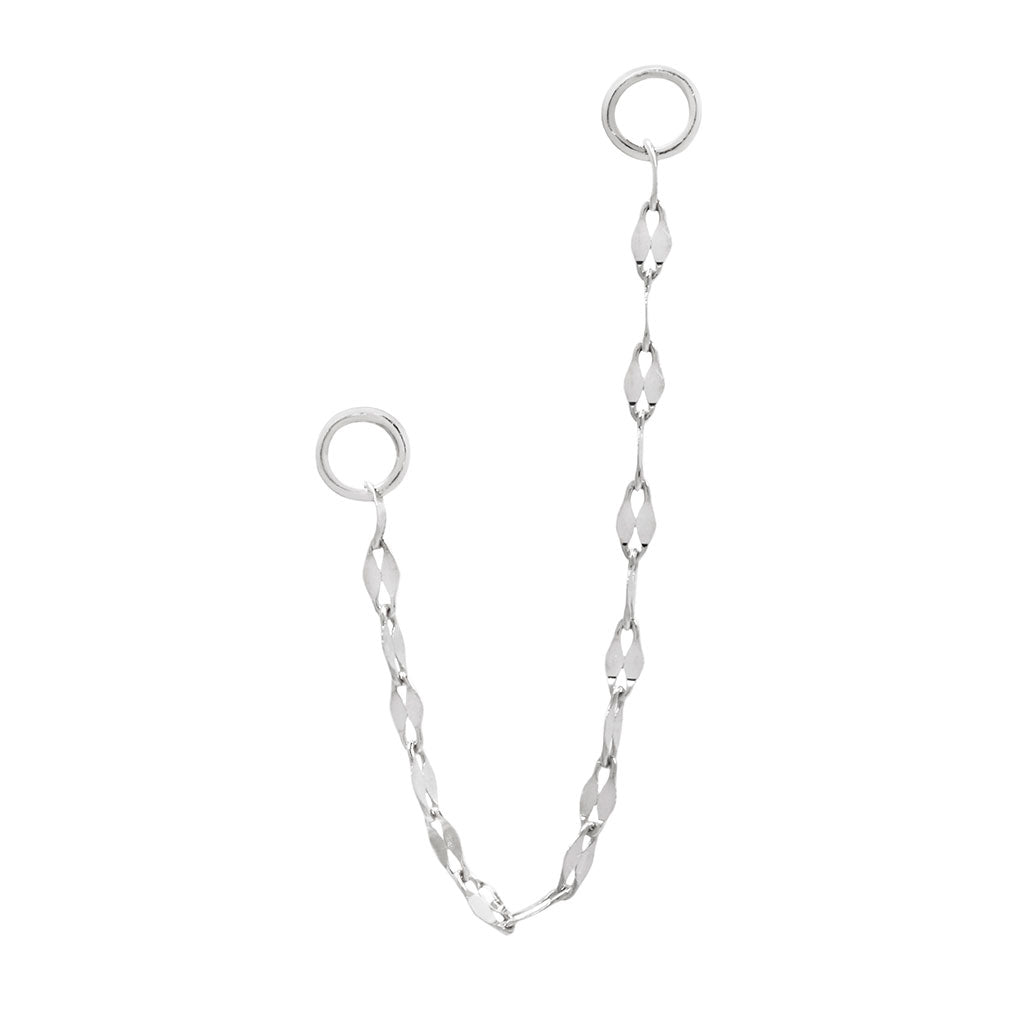 Tile Chain Chains Buddha Jewelry 14k White Gold 16mm