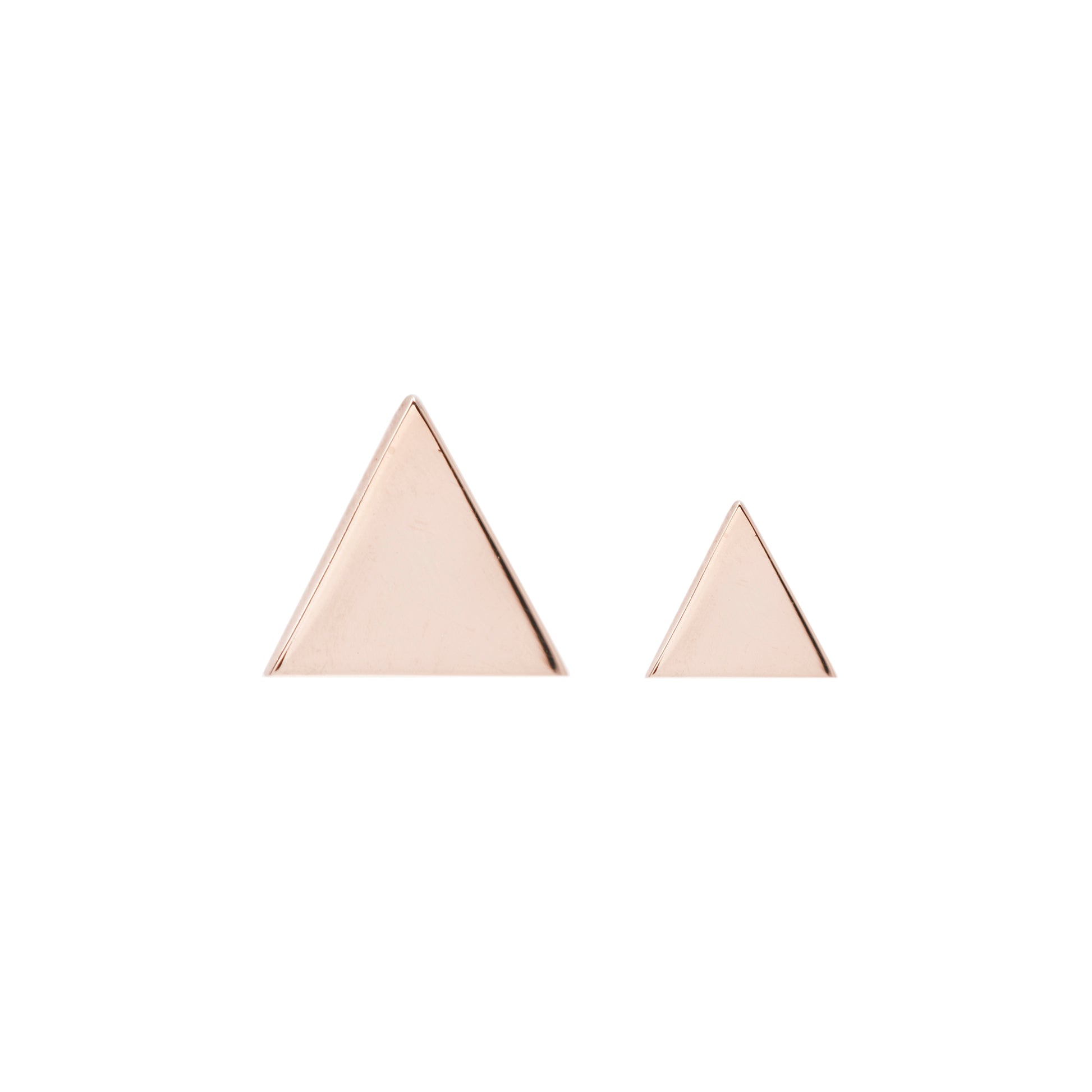 Triangle Threadless End Threadless Ends Buddha Jewelry 14k Rose Gold 3mm