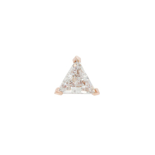 Trillion Swarovski CZ - Threadless End Threadless Ends Buddha Jewelry Rose Gold Small 