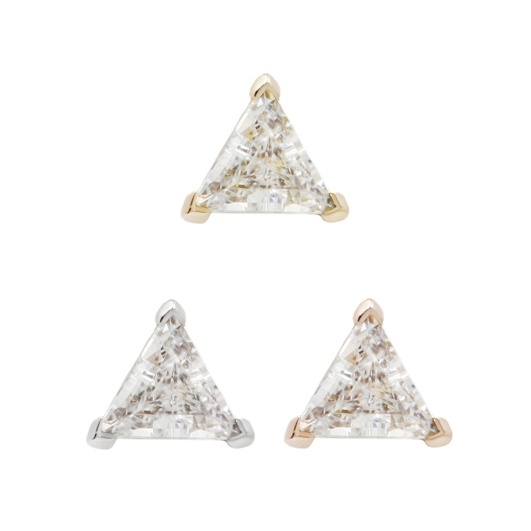 Trillion Threadless End with CZ Threadless Ends Buddha Jewelry