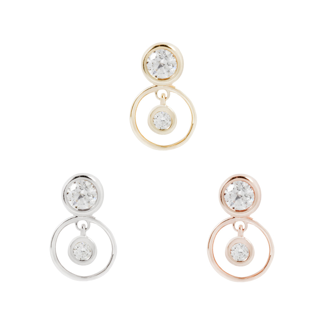 Warhol Threadless End with CZ Threadless Ends Buddha Jewelry