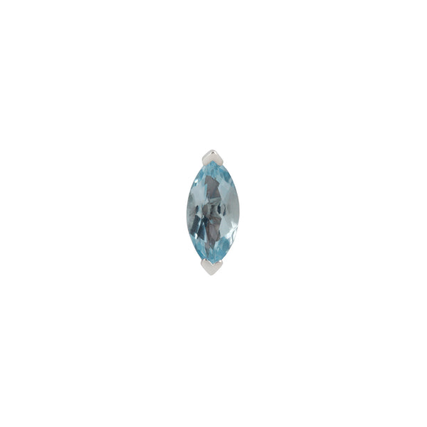 Zuri Threadless End with Sky Blue Topaz Threadless Ends Buddha Jewelry 14k White Gold 4x2mm