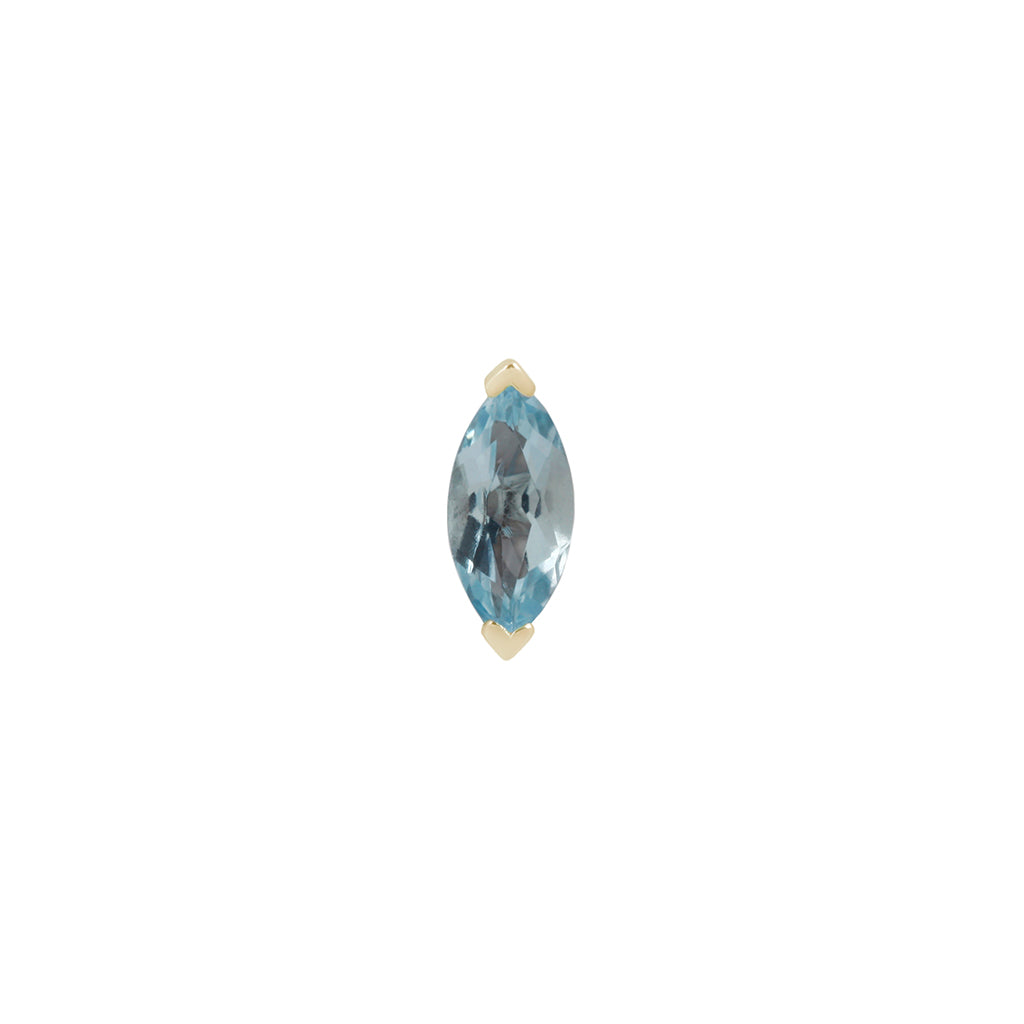 Zuri Threadless End with Sky Blue Topaz Threadless Ends Buddha Jewelry 14k Yellow Gold 4x2mm