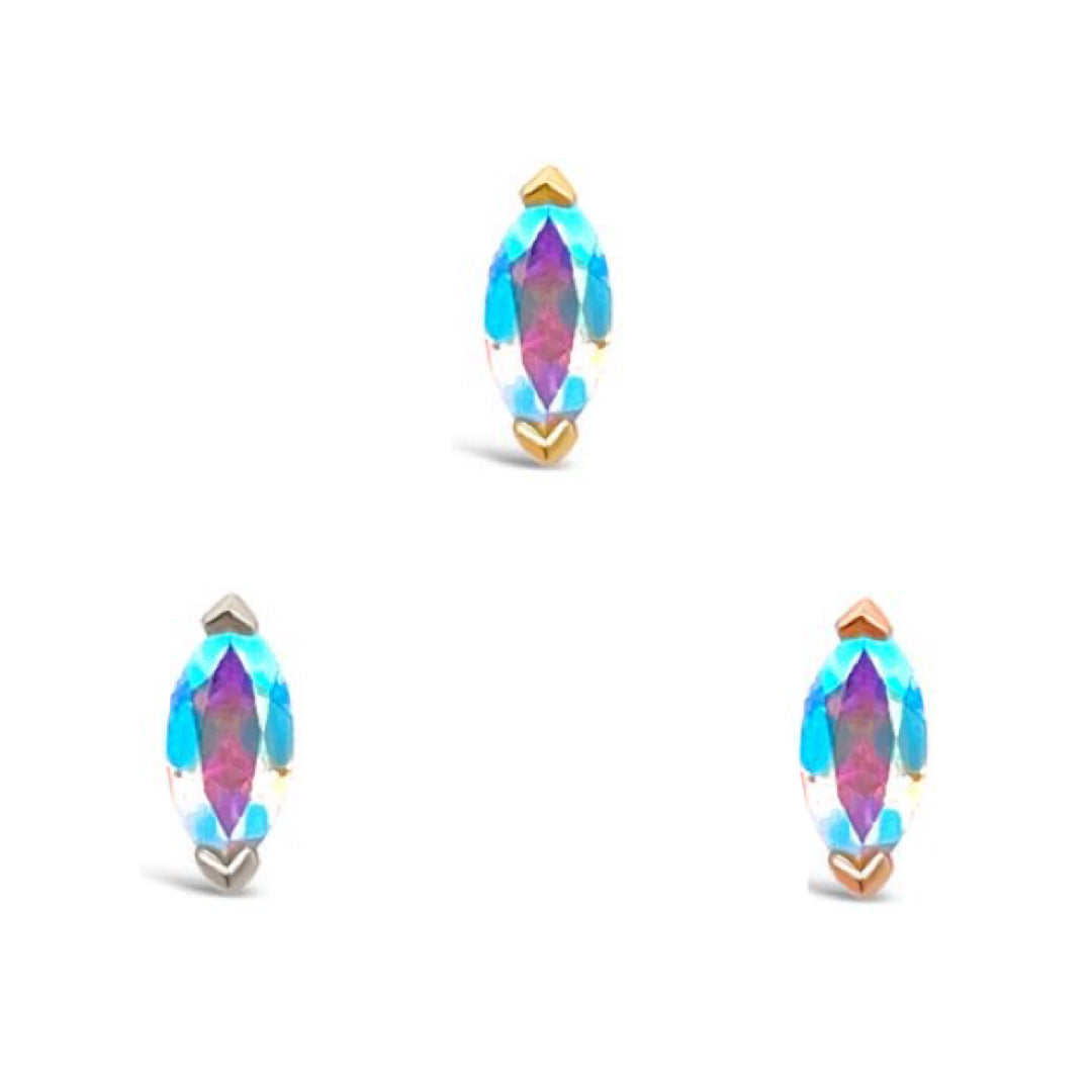 Zuri Threadless End with Mercury Mist Topaz Threadless Ends Buddha Jewelry