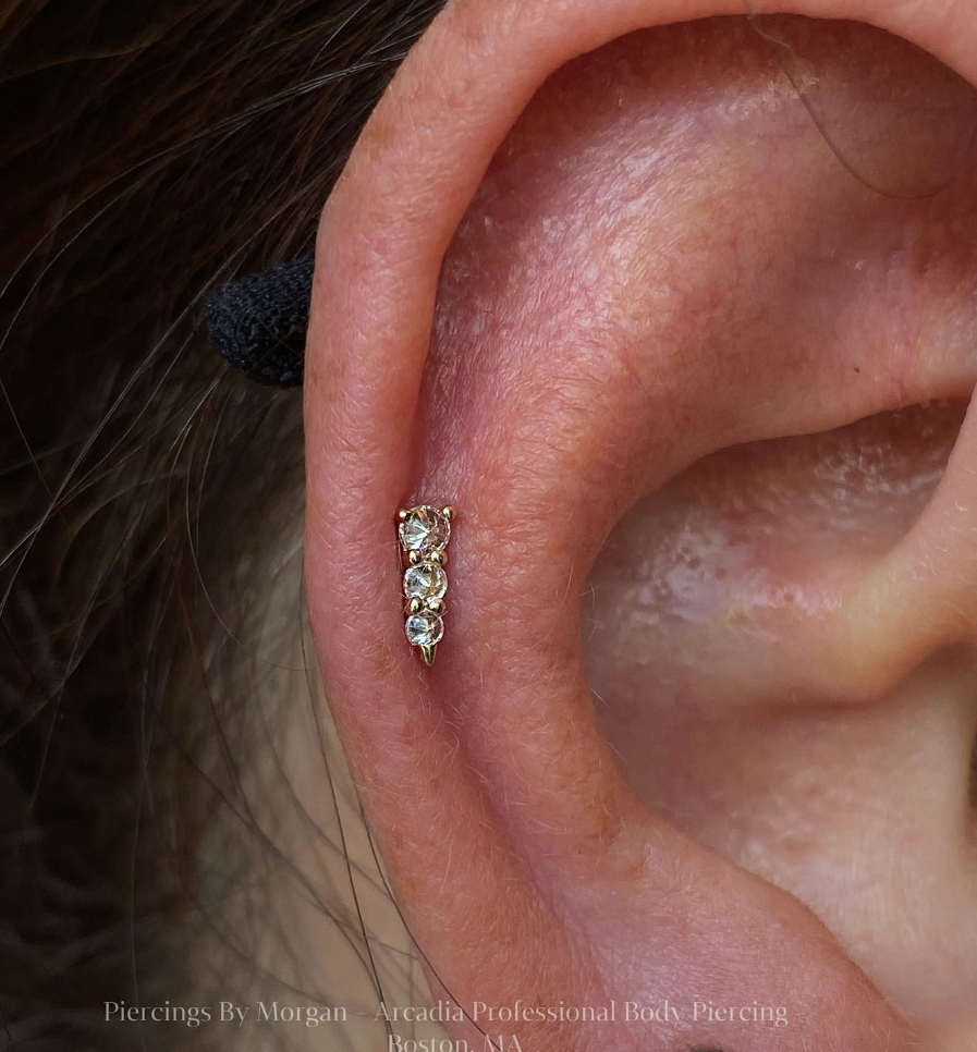 Bowery Threadless End with Reverse Set CZ Threadless Ends Buddha Jewelry