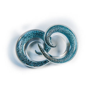 Dichro Glass Simple Spiral - Aqua Glass Buddha Jewelry   