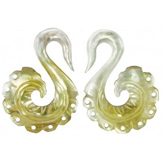 Double Dare Earrings - Mother of Pearl Organic Hanging Styles Buddha Jewelry Organics   