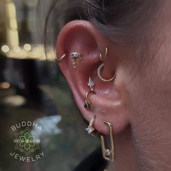 Hi, Society Threadless End with CZ Threadless Ends Buddha Jewelry