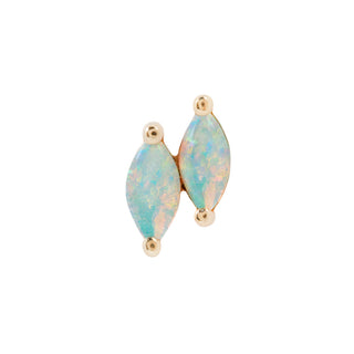 Double Zuri Marquise Opal Threadless Ends Buddha Jewelry Yellow Gold Right 