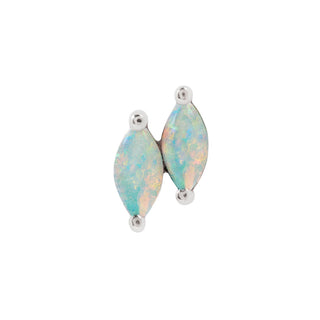 Double Zuri Marquise Opal Threadless Ends Buddha Jewelry White Gold Right 