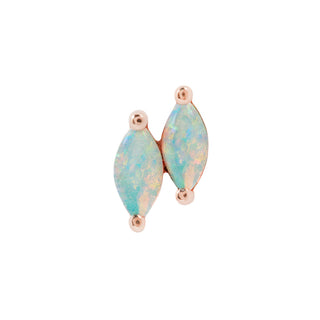 Double Zuri Marquise Opal Threadless Ends Buddha Jewelry Rose Gold Right 