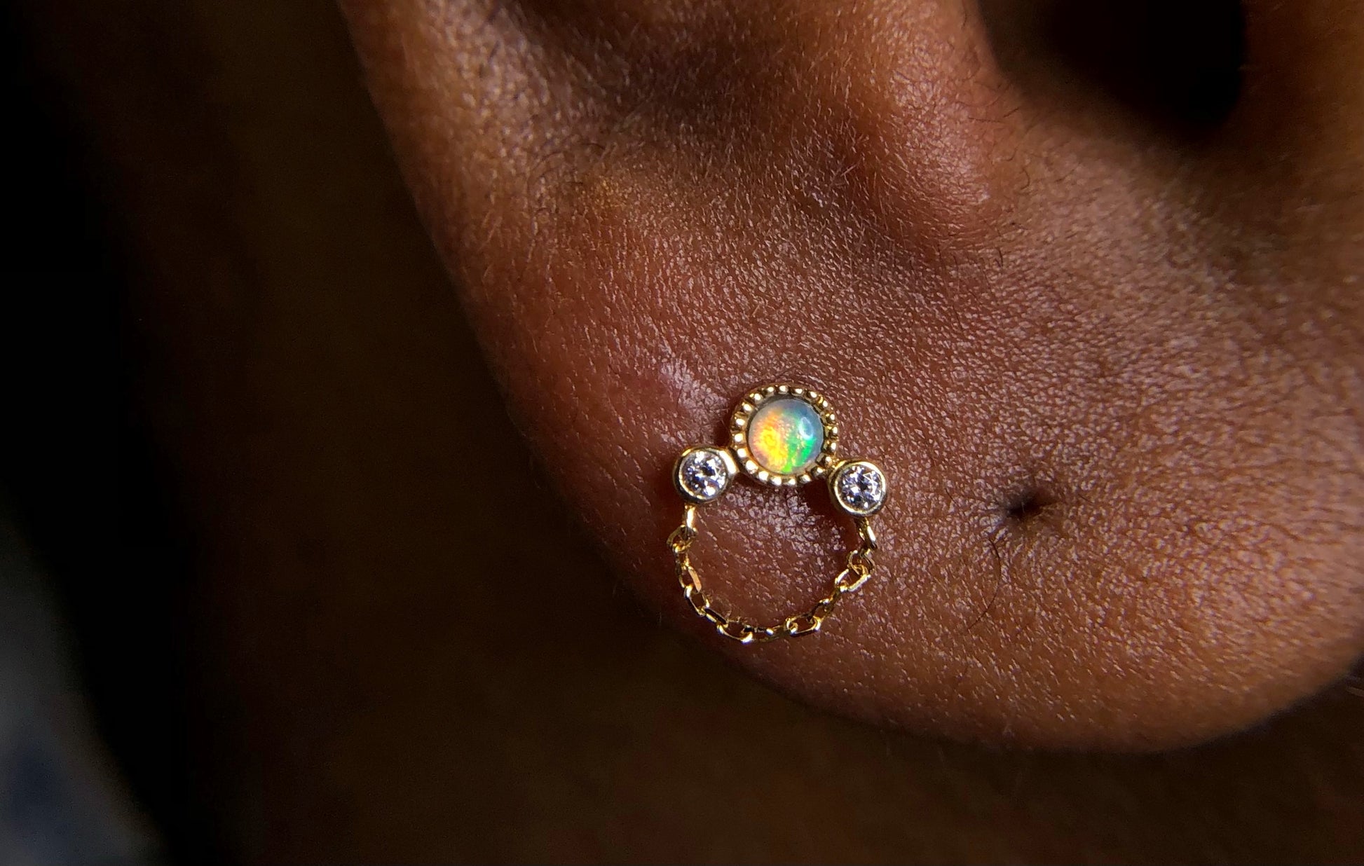 Halston Threadless End with Opal Threadless Ends Buddha Jewelry