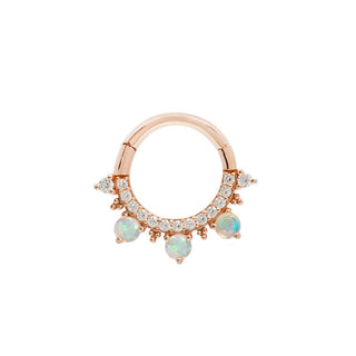 Gigi - CZ + Opal - Clicker Clickers Buddha Jewelry Rose Gold 5/16" 