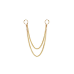 APP-Box Double Chain Chains Buddha Jewelry 14k Yellow Gold