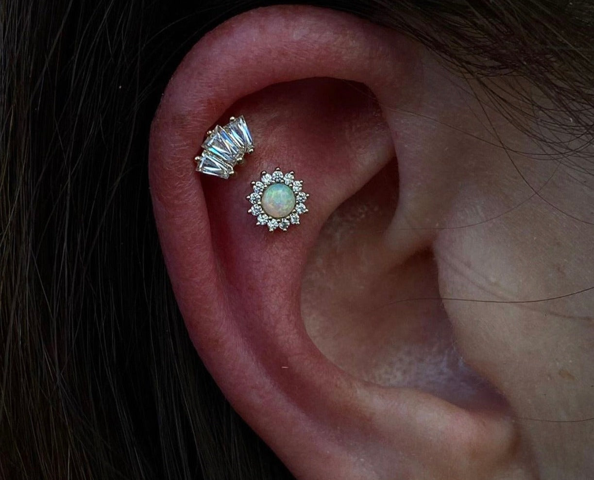 Gemma Trios Threadless End with CZ Threadless Ends Buddha Jewelry