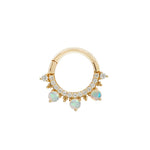 APP-Gigi Clicker with Opal Clickers Buddha Jewelry 14k Yellow Gold 16g 5/16" (8mm)