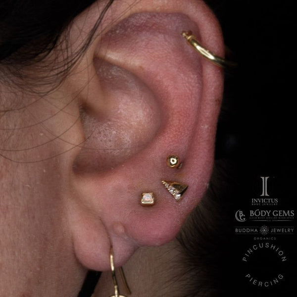 Lux Spike Threadless End with Reverse Set CZ Threadless Ends Buddha Jewelry