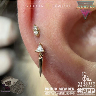 Mishka 2 - Genuine Diamond - Threadless End Threadless Ends Buddha Jewelry   