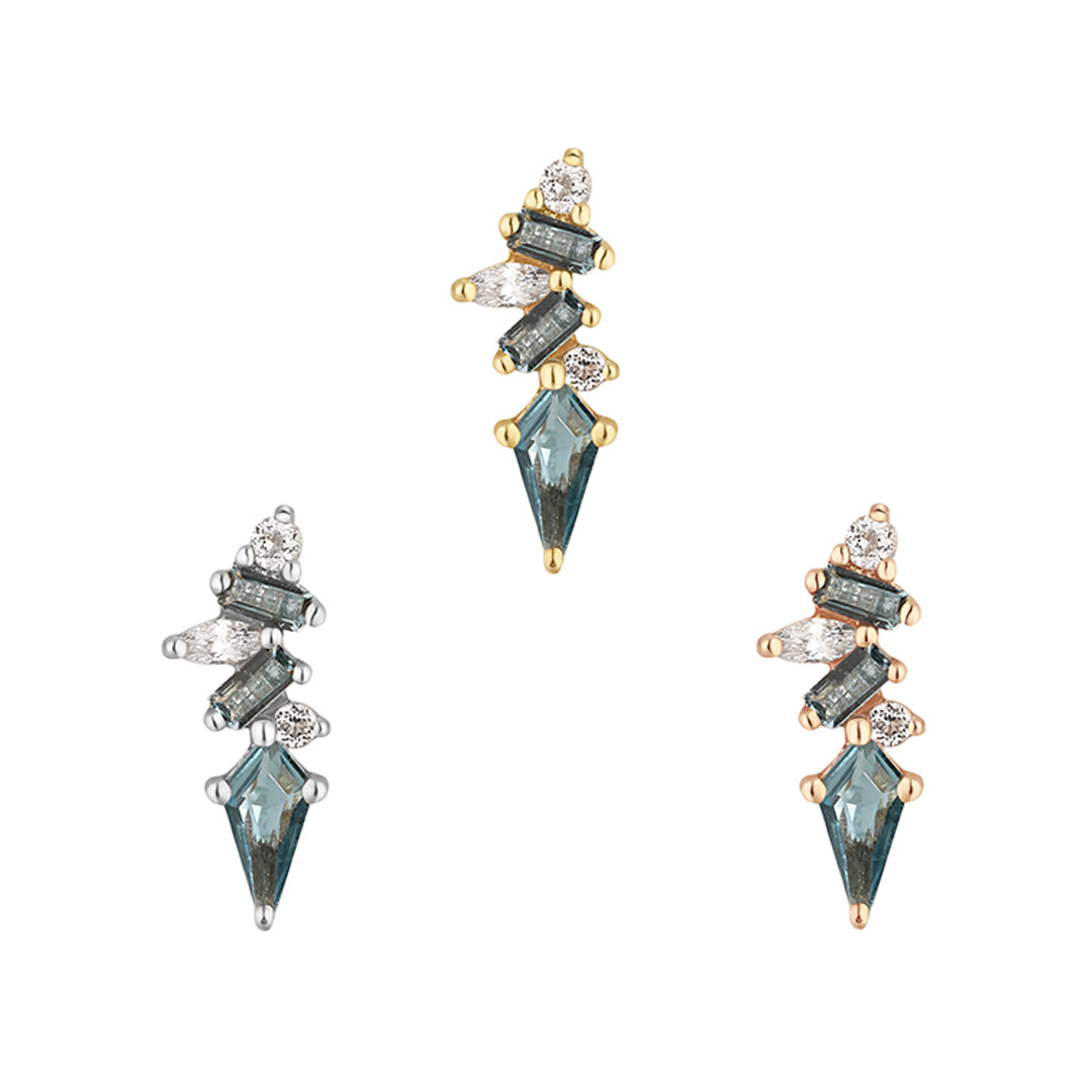 Mixt Threadless End with London Blue Topaz Threadless Ends Buddha Jewelry