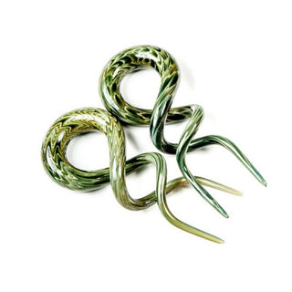 Glass Double Helix - Exotic Green Glass Buddha Jewelry   