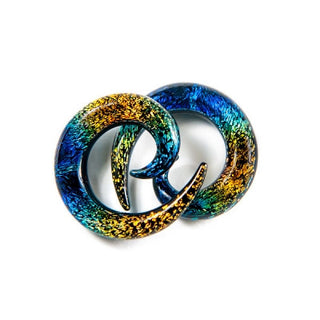 Glass Simple Spiral - Rainbow Dichro Glass Buddha Jewelry   