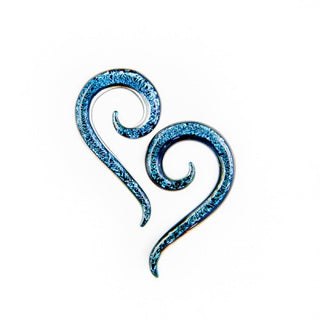 Dichro Glass Tail Spiral - Aqua Glass Buddha Jewelry   