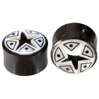 Star Cutout Plugs - Horn + Mother of Pearl Sale Jewelry Buddha Jewelry   