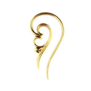 Lily Earrings - Yellow Gold Plated Metal Hanging Earrings Buddha Jewelry