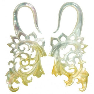 Treasure Earrings - Mother of Pearl Organic Hanging Styles Buddha Jewelry   