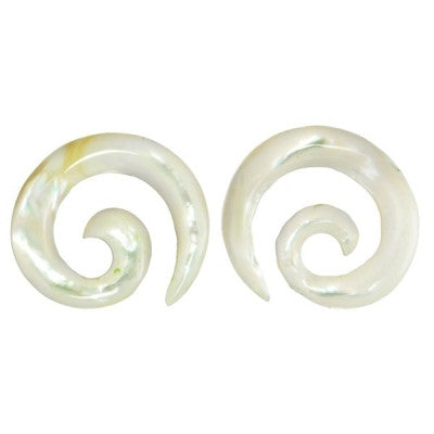 Spiral Earrings Mother of Pearl