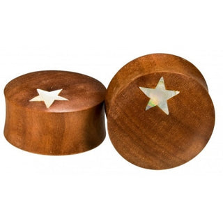 Star Plugs - Saba Wood + Mother of Pearl Sale Jewelry Buddha Jewelry Organics   