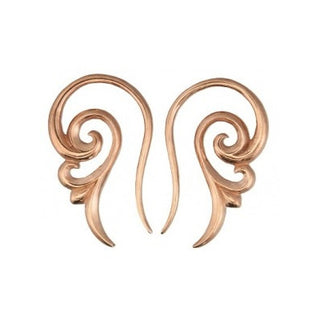 Lily Earrings - Rose Gold Plated Metal Hanging Earrings Buddha Jewelry