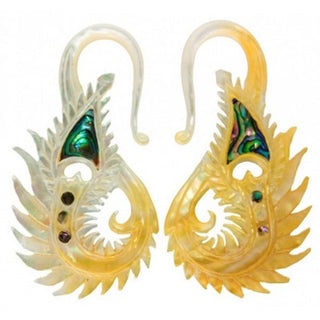 Peacock Earrings - Mother of Pearl Sale Jewelry Buddha Jewelry Organics   