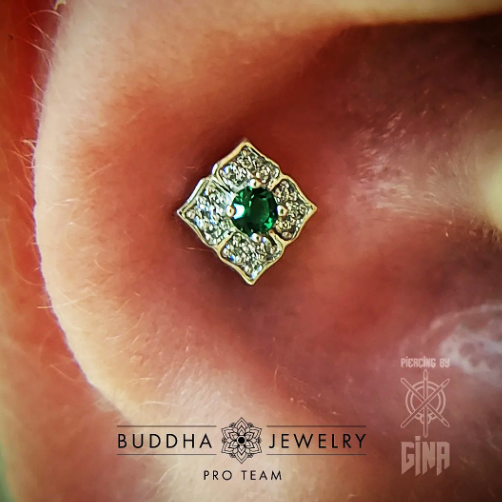 Grace Threadless End with Green Spinel Threadless Ends Buddha Jewelry