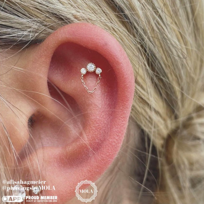 Halston Threadless End with CZ Threadless Ends Buddha Jewelry