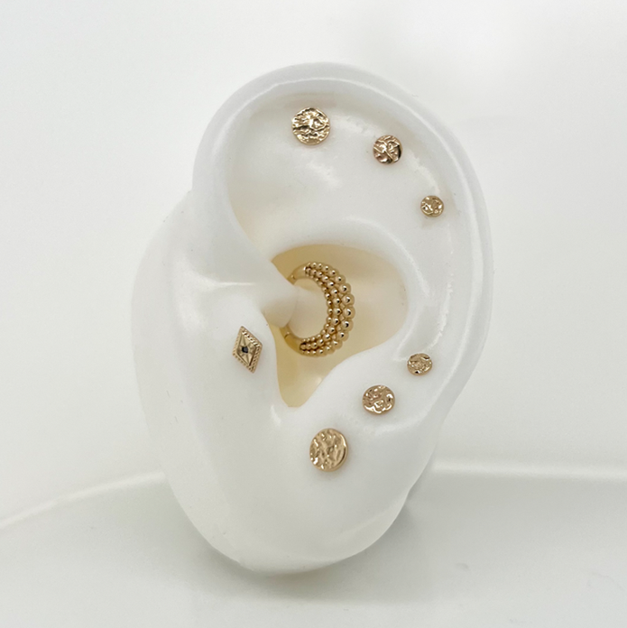 Disk Hammered Threadless End Threadless Ends Buddha Jewelry