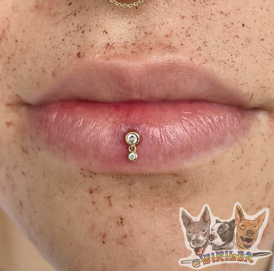 Sutton CZ Threadless end flat back style Gold piercing