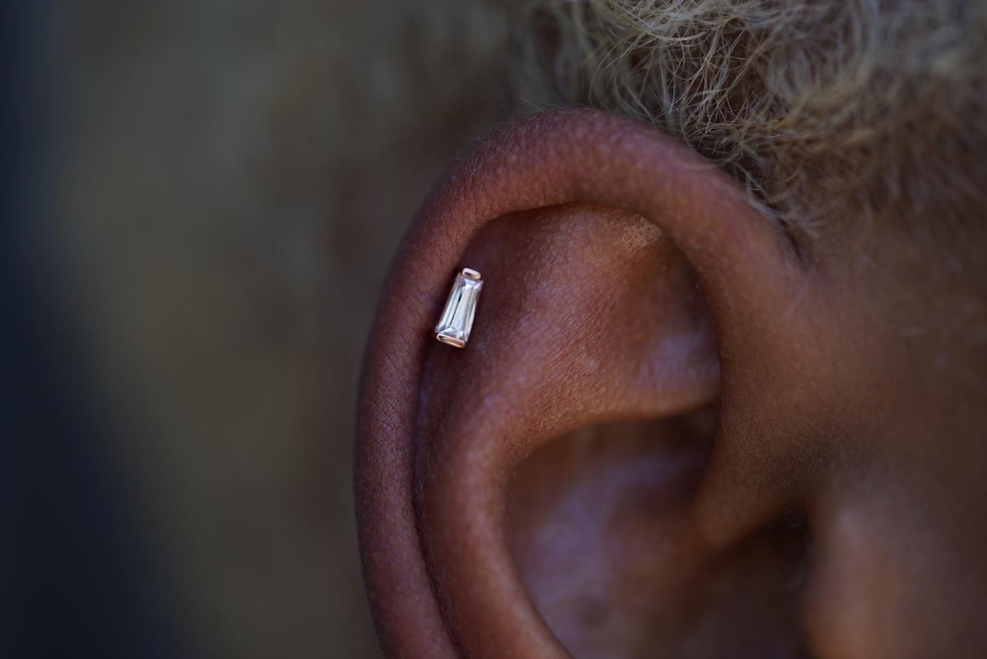 Tapered Baguette Threadless End with CZ Threadless Ends Buddha Jewelry