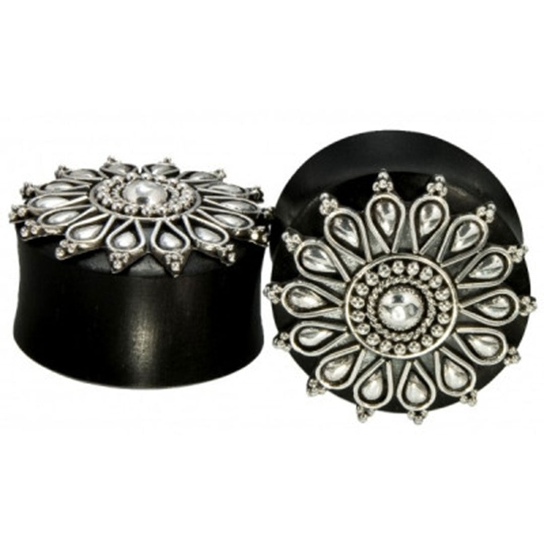 Verdant Plugs - Arang wood + Silver Plugs Buddha Jewelry   