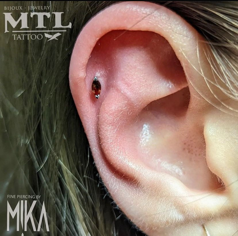 Zuri Threadless End with Smoky Quartz Threadless Ends Buddha Jewelry